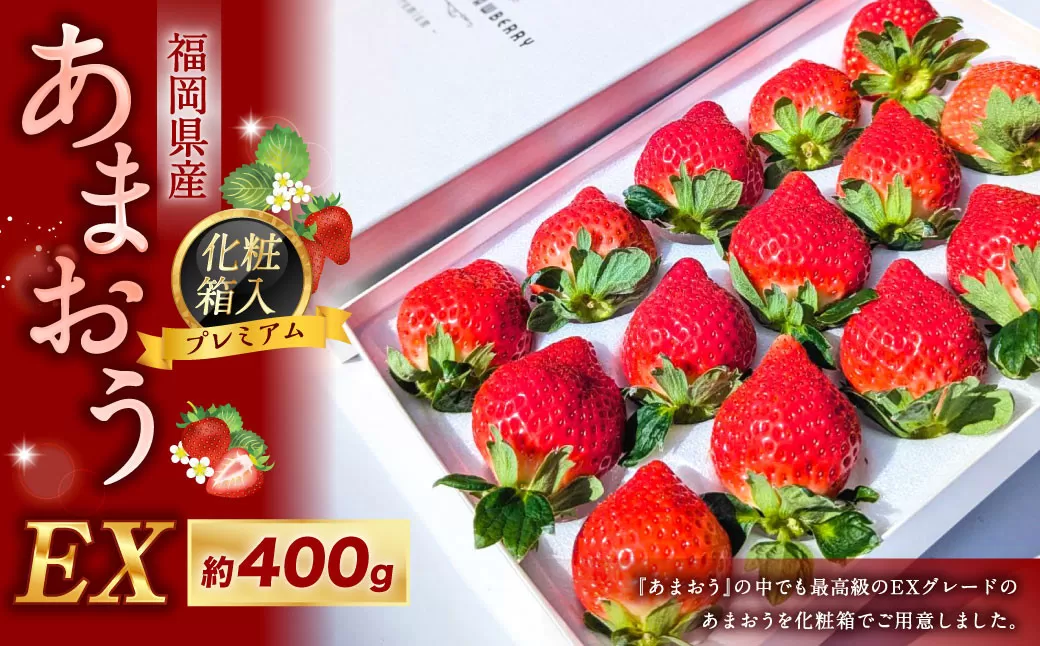 化粧箱入りプレミアムあまおう 約400g×1パック【ギフト・お祝い・贈答用】 あまおう いちご イチゴ 苺 果物 くだもの フルーツ【2026年2月上旬～4月上旬発送予定】