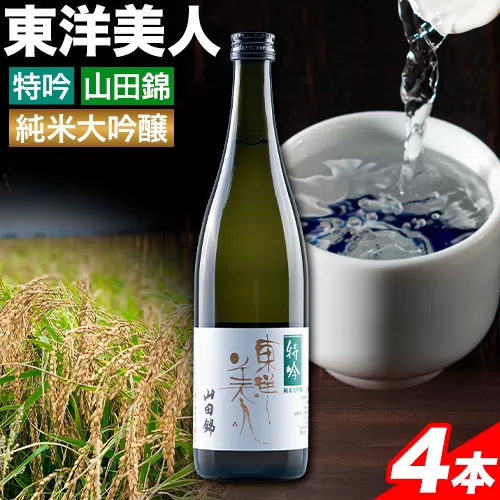 日本酒 新酒 東洋美人 特吟 山田錦 純米大吟醸 4本 計2880ml 1本あたり 720ml 福岡吟醸倶楽部株式会社《90日以内に発送予定(土日祝除く)》福岡県 鞍手郡 鞍手町 酒 熱燗 送料無料