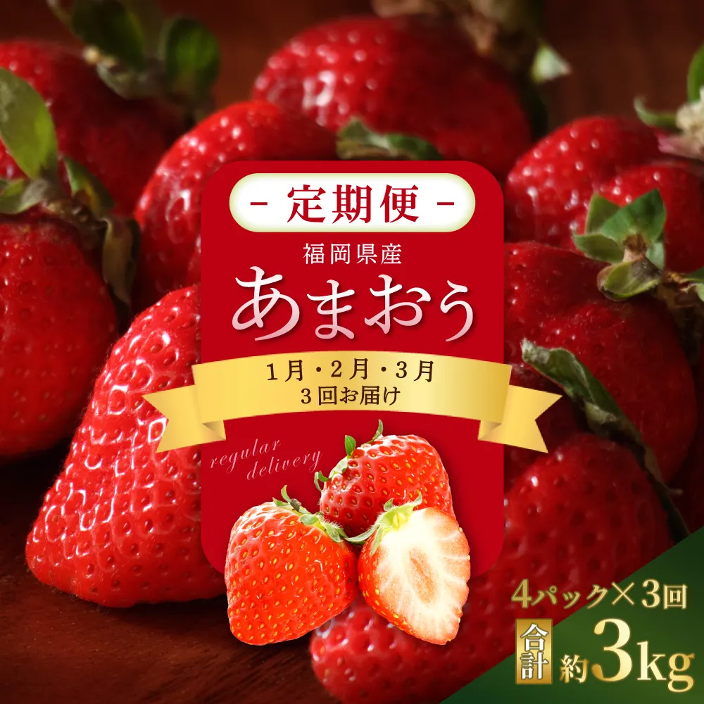 2G3 【先行予約/2027年出荷】福岡県産「あまおう」定期便3回お届け (1月・2月・3月)