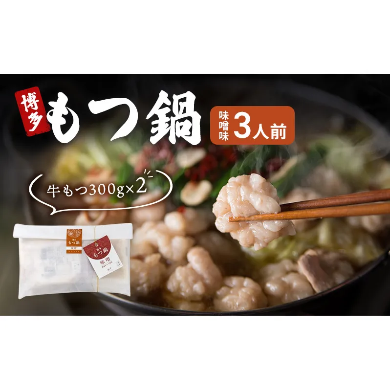 博多 もつ鍋 もつ2倍 増量 味噌味 3人前 鍋セット もつ 国産 牛もつ 味噌 鍋 福岡 大刀洗町