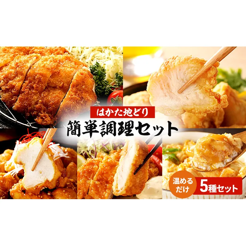 はかた地どり 簡単調理セット 5種 セット 温めるだけ 鶏肉 お肉 レンジ 調理 ※配送不可：離島