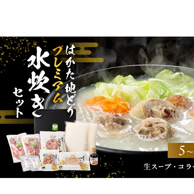 はかた地どりプレミアム水炊きセット 鍋セット水炊き 鶏肉水炊き ※配送不可:離島