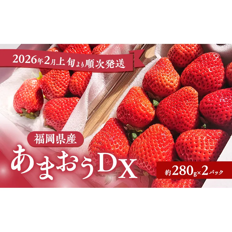 あまおう 【2026年2月上旬より順次発送】あまおうDX 約280g×2パック イチゴ 苺 いちご 果物 福岡県産 ※配送不可:離島