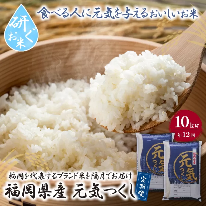 研ぐお米 福岡県産・元気つくし10kg定期便(毎月・年12回)