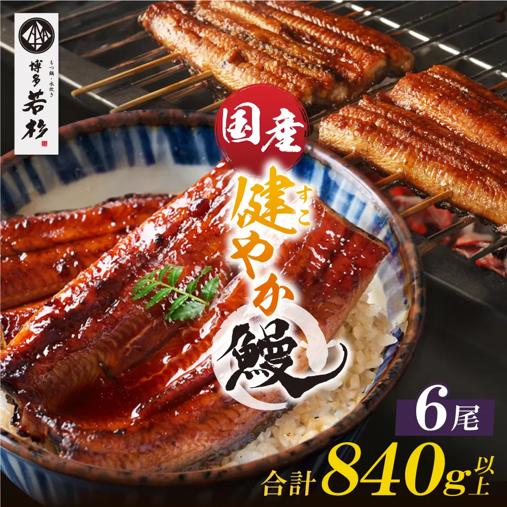 国産うなぎ蒲焼(無頭)6尾(計840g以上)