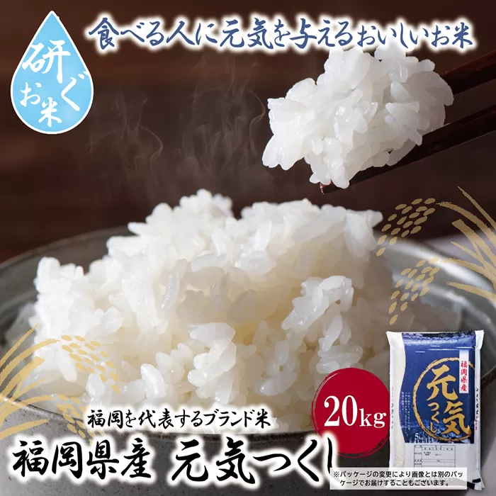 研ぐお米 元気つくし20kg 米 コメ 20kg 箱入り 5kg×4 福岡 20キロ 元気つくし 元気づくし 手軽 リピート 日時指定 ギフト お中元 お歳暮 コスパ 福岡県限定銘柄 人気上昇中 研ぐお米	