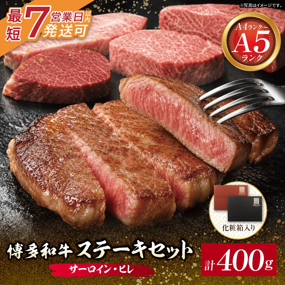博多和牛 【A4～A5】(ヒレ150g＆サーロイン250g) 各1枚 計400g