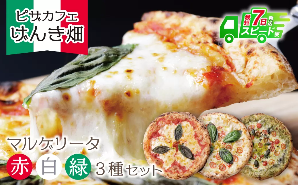 げんき畑 ピザ 3枚セット＜赤・白・緑マルゲリータ＞