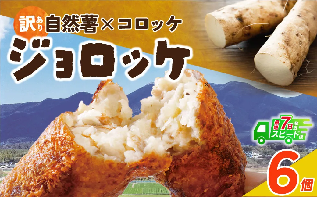 【スピード発送・訳あり】 自然薯×コロッケ ジョロッケ 6個セット