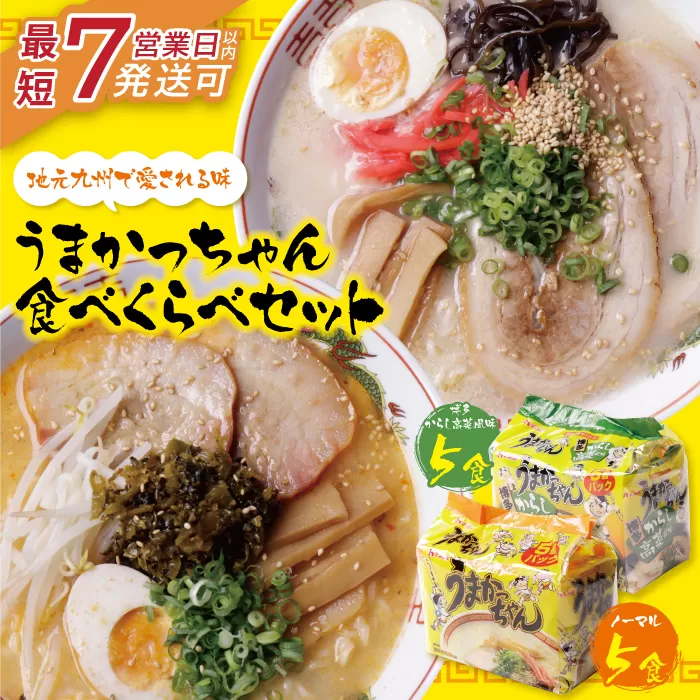 【7営業日以内発送】うまかっちゃん 博多からし高菜風味食べ比べセット（5食×2）計10食