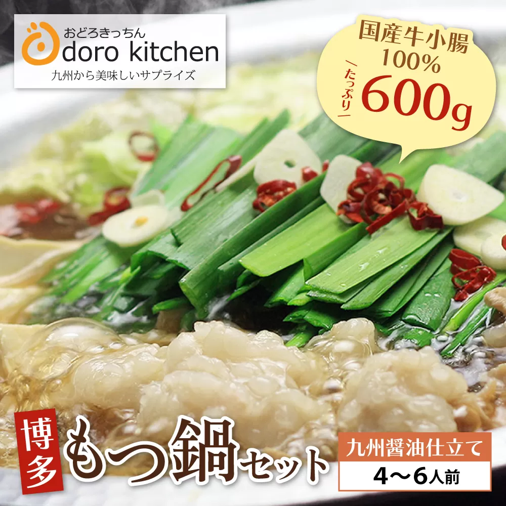 おどろきっちん 博多もつ鍋セット(九州醤油仕立て)国産牛もつ600g 4～6人前