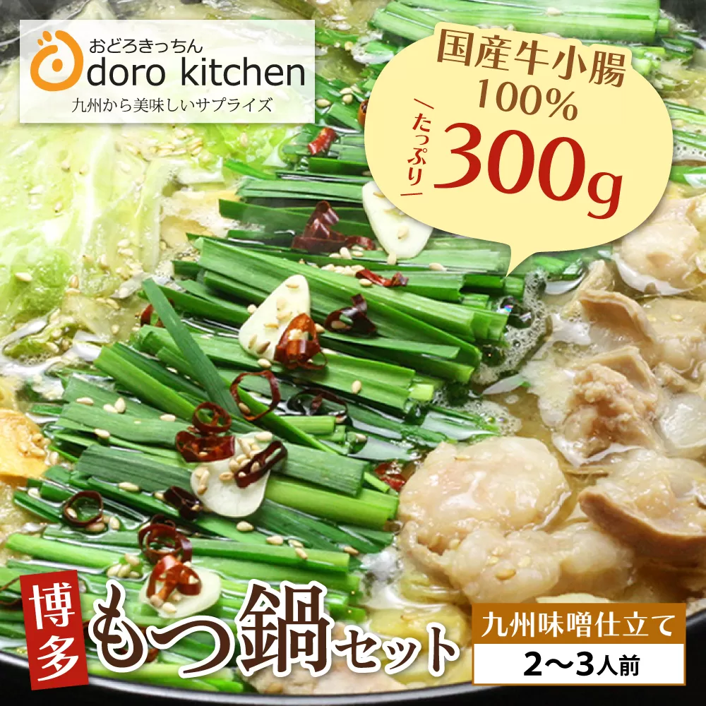 おどろきっちん 博多もつ鍋セット(九州味噌仕立て) 2～3人前