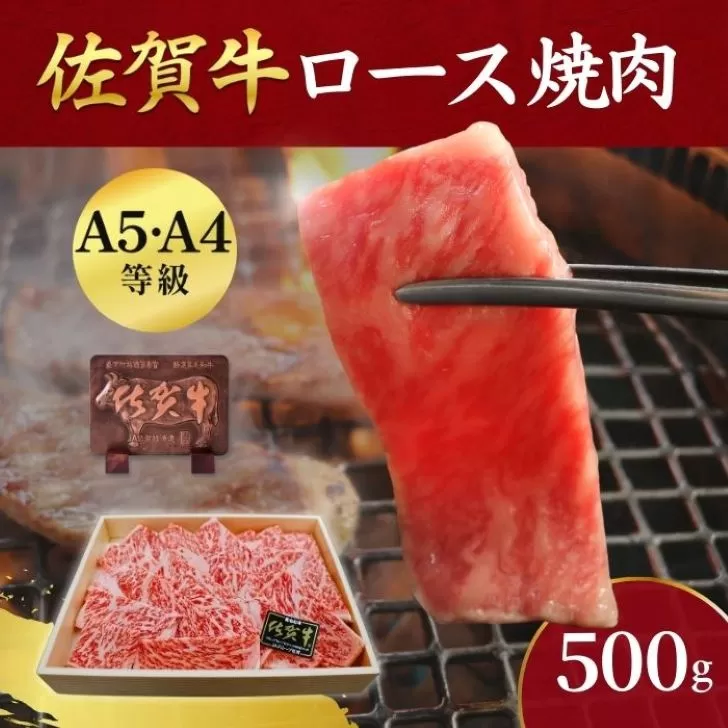 佐賀牛 ロース 焼肉用 500g 牛肉 黒毛和牛 カット済 バーベキュー 九州 佐賀県 佐賀市 佐賀丸美屋 焼肉屋：B335-019