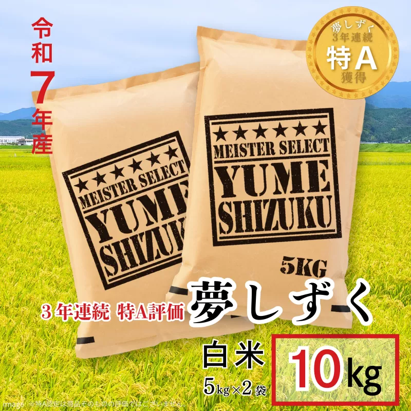 五つ星お米マイスターが厳選！令和7年産 佐賀県産 夢しずく 白米 10kg（5kg×2袋）おこめ 米 ：B320-016