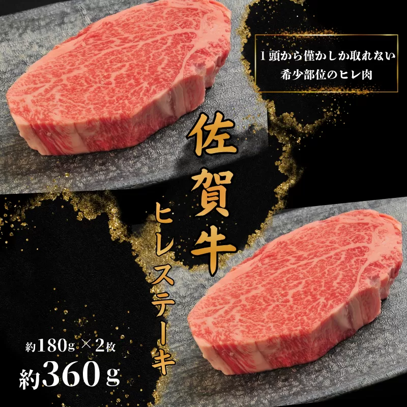 佐賀牛ヒレステーキ(約180g×2枚)：B400-022