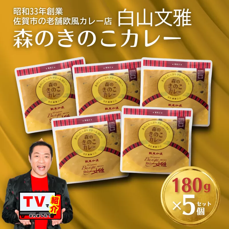 白山文雅 森のきのこカレー5個セット：B220-046