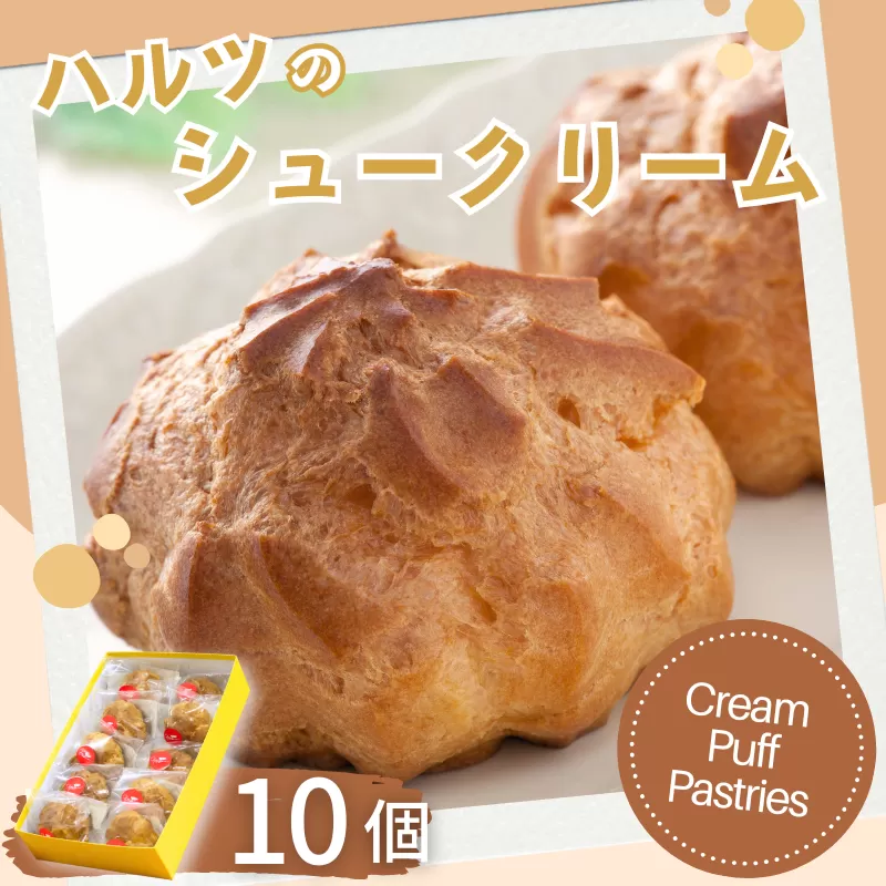 ハルツのシュークリーム 10個 創業40年 スイーツ 洋菓子 お菓子 おやつ デザート 小分け 個包装 ご褒美 お取り寄せ 人気 冷凍配送 送料無料 佐賀県 佐賀市：B120-073