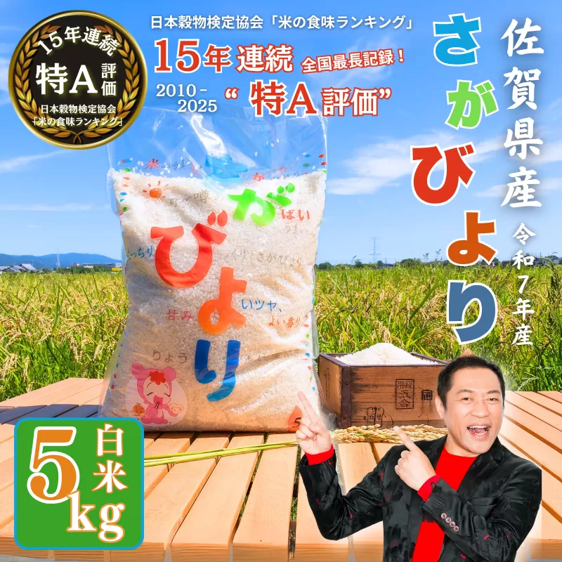 [新米]令和7年産 佐賀県産 さがびより 白米 5kg おこめ 米 :B170-023