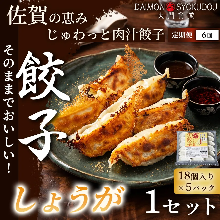 【定期便6ヶ月】【風味豊かな味わいに仕上げました】しょうが餃子(18個入り×5P) 1セット：B935-005