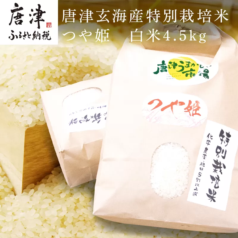 【令和6年産】唐津玄海産特別栽培米つや姫 白米4.5kg 粘りと柔らかさのバランスが良いお米 ギフト ごはん