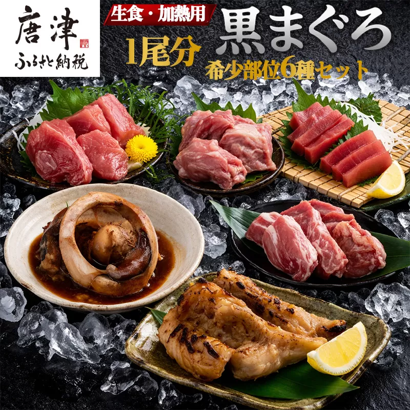 生食・加熱用 国産 黒まぐろ 1尾分 希少部位6種セット マグロ 鮪 刺身 さしみ 煮付け 塩焼き 魚 魚介 海鮮 海産物