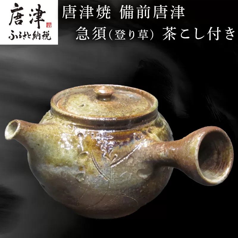 唐津焼 備前唐津 急須(登り草) 茶こし付き 茶器 きゅうす 日本茶 緑茶 ティーポット 食器 ギフト 唐津市