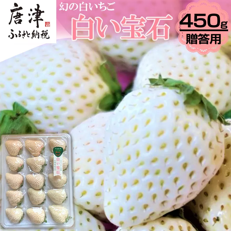 『先行予約』【令和7年2月上旬から4月下旬までにお届け】白い宝石 白いちご 450g 贈答用 いちご イチゴ 苺 フルーツ 果物 希少