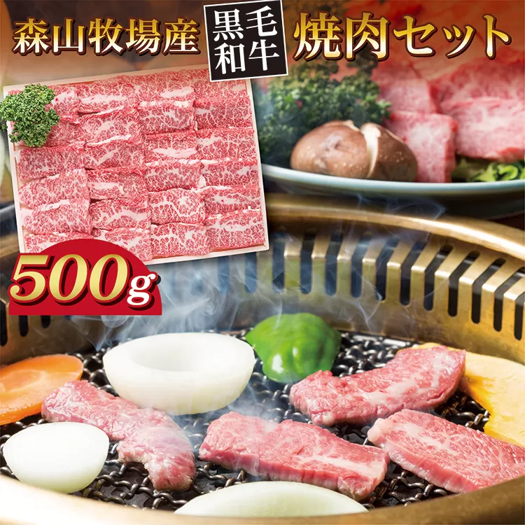 b-444 森山牧場 焼肉セット 500g 黒毛和牛