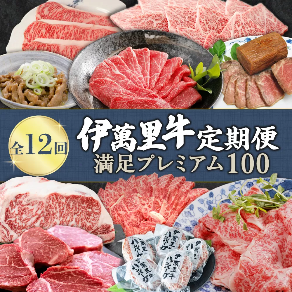 伊万里牛満足プレミアム100 定期便【12回コース】 ヒレ ステーキ 焼肉 しゃぶしゃぶ 999-J1758