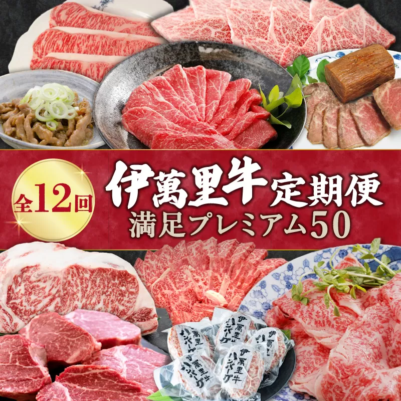 伊万里牛満足プレミアム50 定期便【12回コース】 ヒレ ステーキ 焼肉 しゃぶしゃぶ 999-J1759