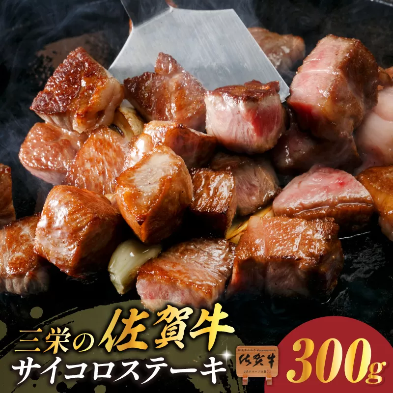 三栄の佐賀牛サイコロステーキ（約300g） 167-J886