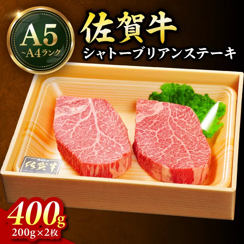 佐賀牛 シャトーブリアンステーキ400g(200g×2枚) 189-J1425