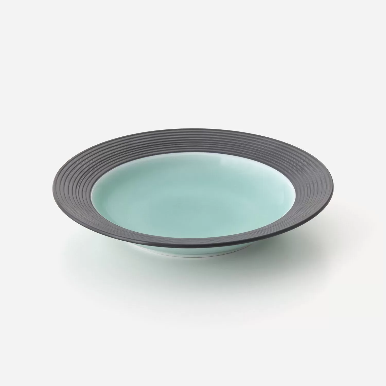 青磁黒彩リム皿 2枚セット 027-H1176