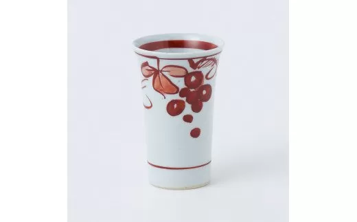 【伊万里焼】伊万里陶苑 朱ぶどう柄フリーカップ 070-H965