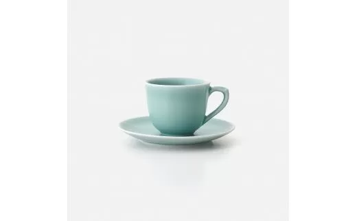 【伊万里焼】青磁コーヒーカップ＆ソーサー 2客セット 027-H719