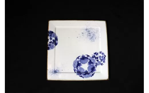 【伊万里焼】古染付けプレート皿（瀬貞） 031-H560