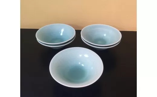 【伊万里焼】青磁線彫小鉢 5個セット 027-H535
