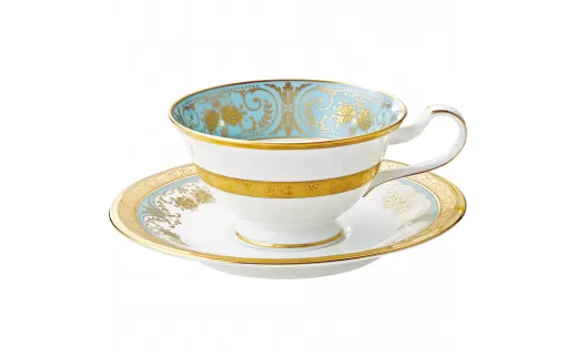 【ノリタケ】ジョージアンターコイズ カップ&ソーサー 058-H1247