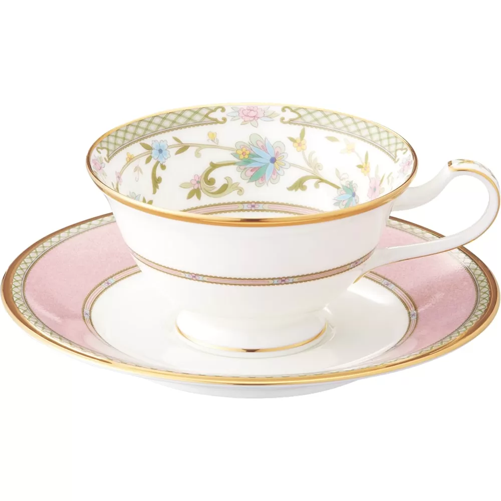 【ノリタケ】ヨシノ カップ＆ソーサー（ピンク） 058-H1049