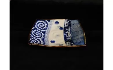 【伊万里焼】古染付板皿(寛右ェ門窯) 031-H314