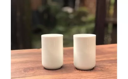 【伊万里焼】白磁 薄造り卵殻手 組コップ 056-H685