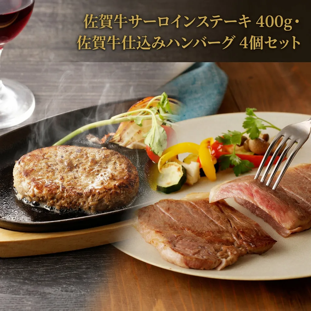 佐賀牛サーロインステーキ・佐賀牛仕込みハンバーグセット 156-J2021
