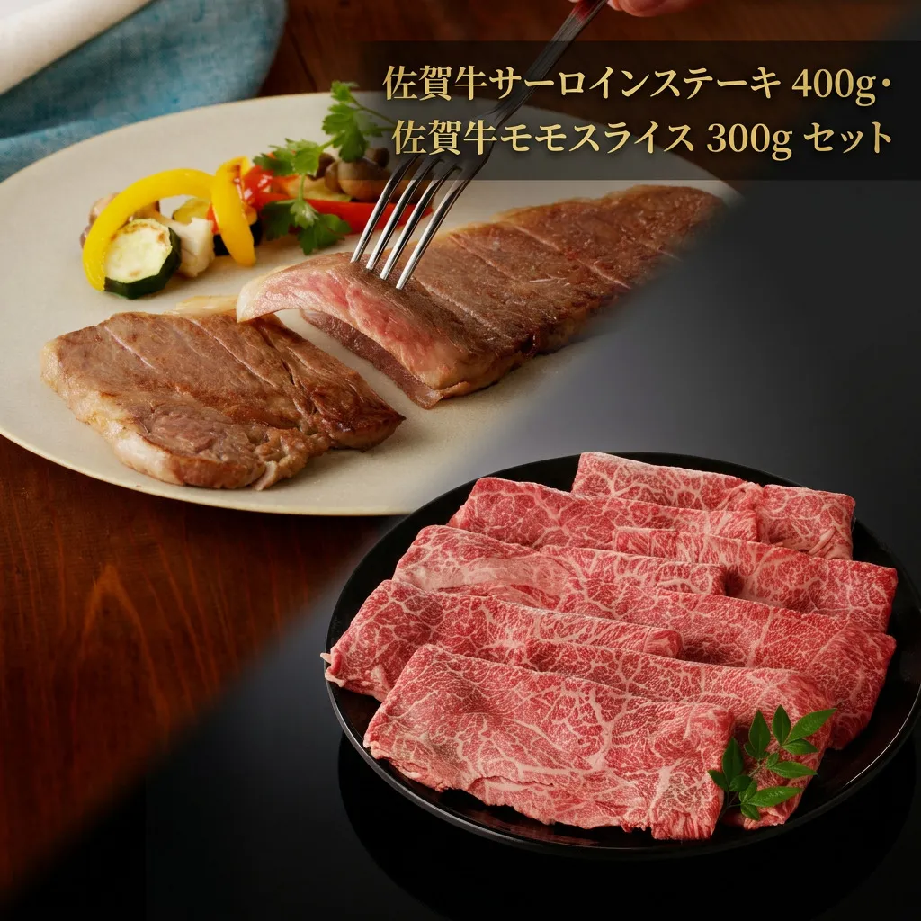 佐賀牛サーロインステーキ・佐賀牛モモスライスセット 156-J2022