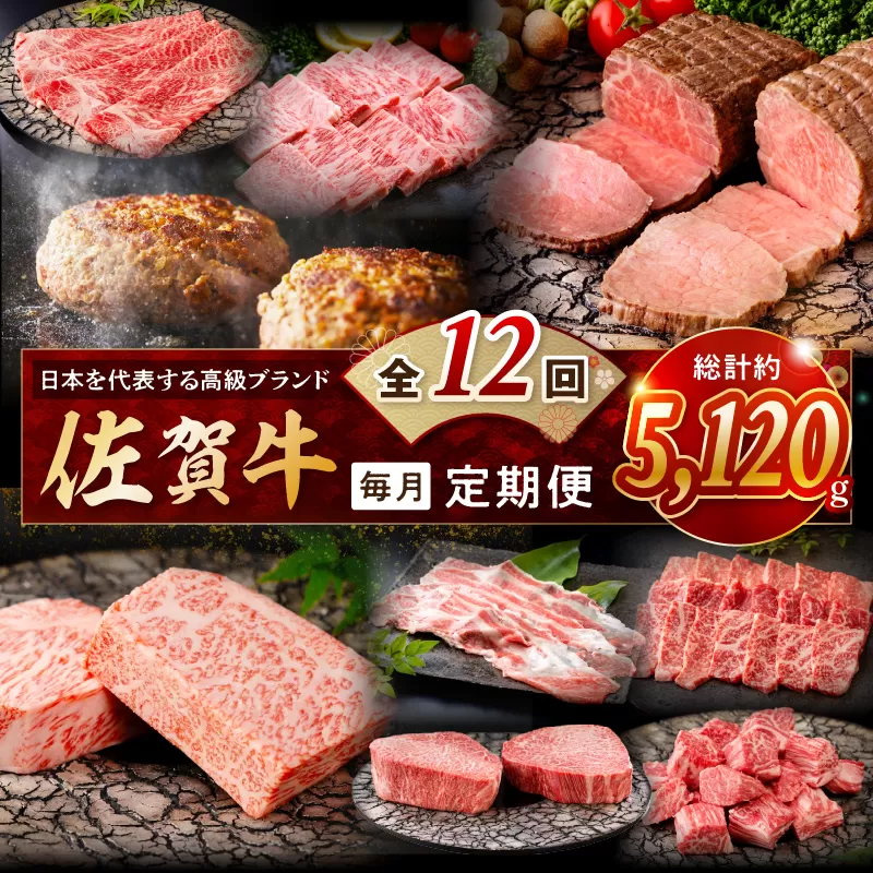 【発送月固定 定期便】肉の定期便! 佐賀牛 毎月月替わりでお届け 全12回 J1171