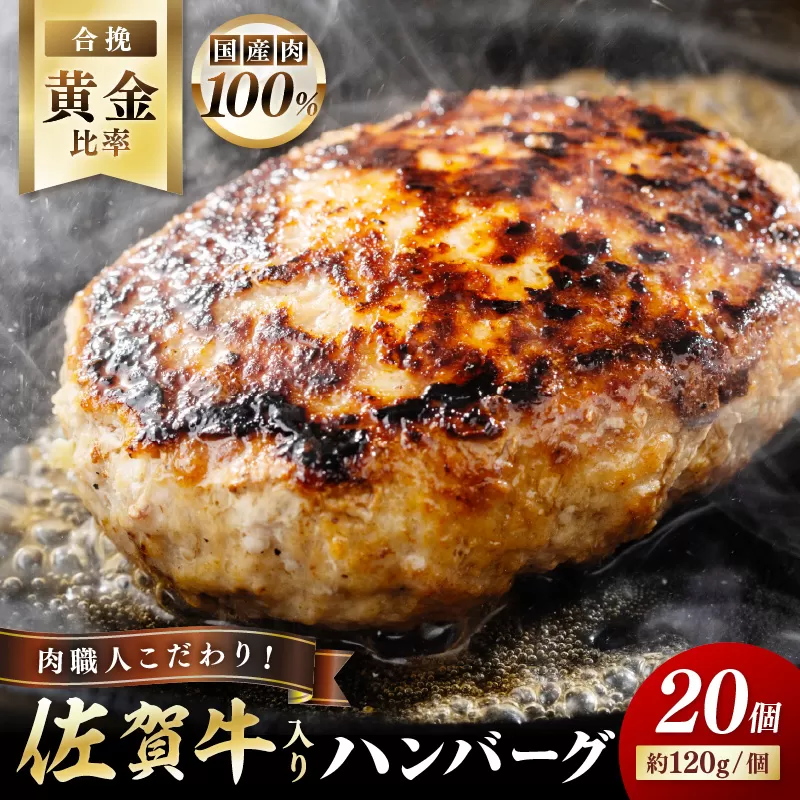 佐賀牛入り 特製 ハンバーグ 約120ｇ×20個 J1349