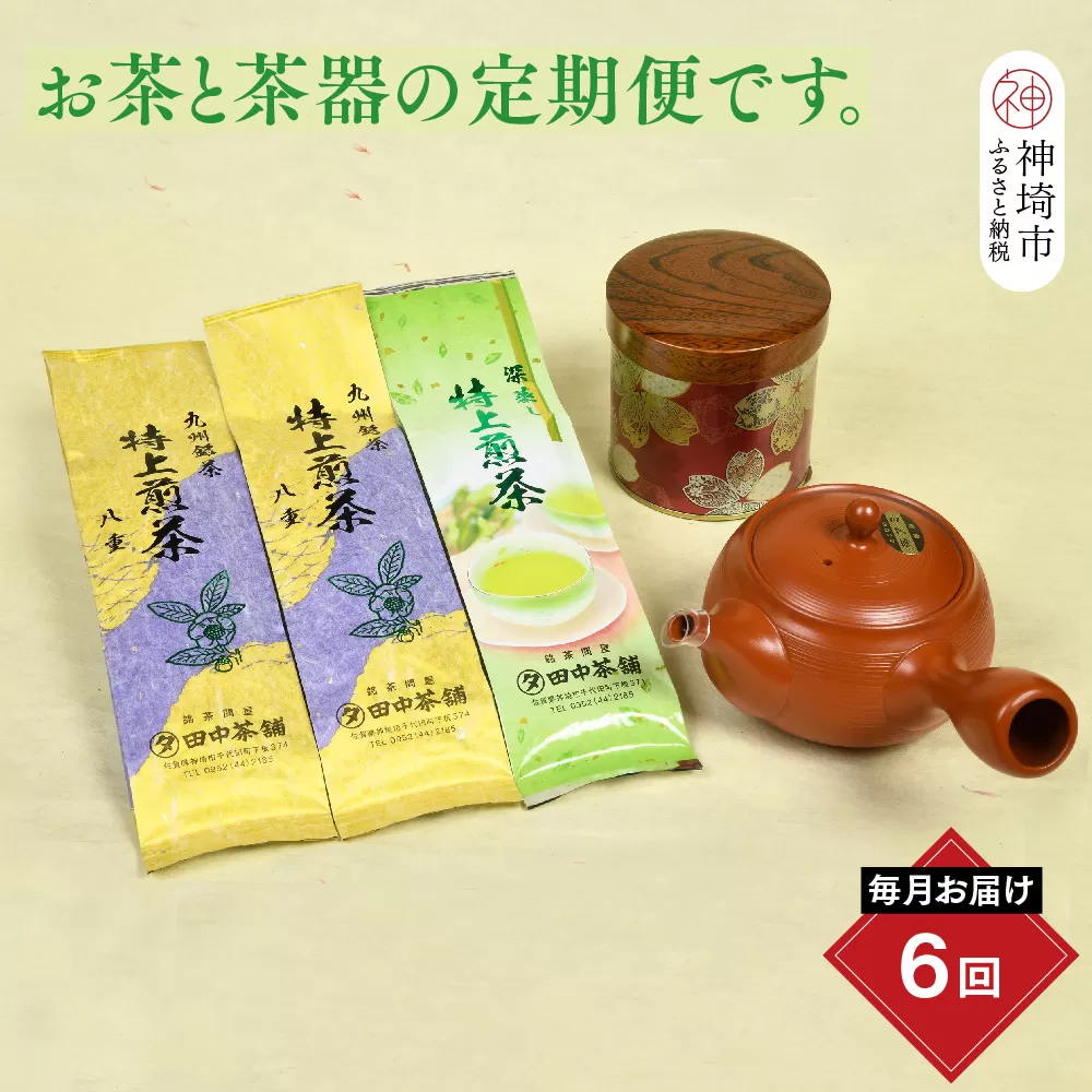 【毎月お届け6回】特上煎茶八重2本と季節のお茶1本(合計100g×3本) 【佐賀県産 銘茶 嬉野茶 知覧茶 まろやか コク 香り お徳用 定期便】(H047104)