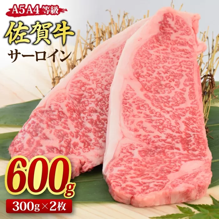 佐賀牛 サーロインステーキ 300gx2枚 （合計600g） A5 A4 【希少 国産和牛 牛肉 肉 牛 ステーキ】(H085118)