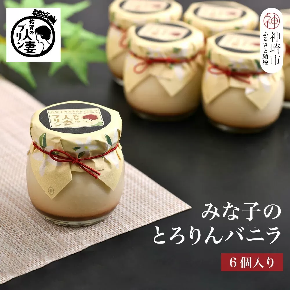 佐賀の人妻プリン【子供に食べさせたいプリン】みな子のとろりんバニラ6個詰合せ【プリン デザート おやつ お土産 手土産 ふるさと納税】(H034112)