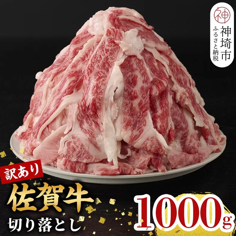 [7月発送][訳あり]佐賀牛切り落とし1,000g[ 冷凍 小分け 訳あり 訳アリ わけあり 肉 人気 規格外 不揃い 佐賀牛 A5 A4 黒毛和牛 国産 a5 a4 佐賀県 神埼市 500g × 2パック 合計 1kg ](H106179)