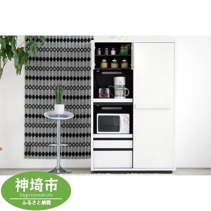 シュール 120キッチンボード 【キッチンカウンター キッチンボード 食器棚 収納 組立設置付 梱包材引き取り ホワイト 日本製】(H062308)